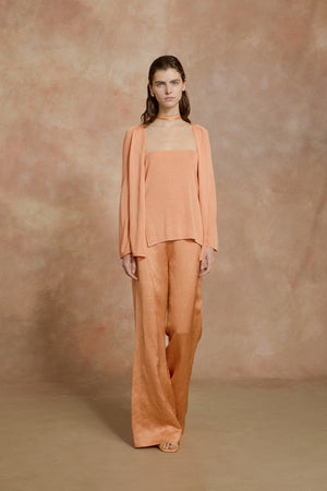 Paz, tangerine flare pants 