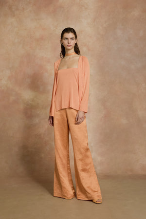 Paz, tangerine flare pants 