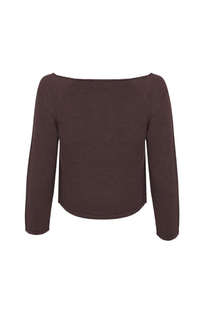 Tussa, eggplant silk knit top