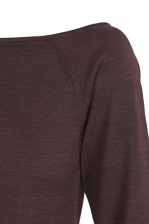 Tussa, eggplant silk knit top