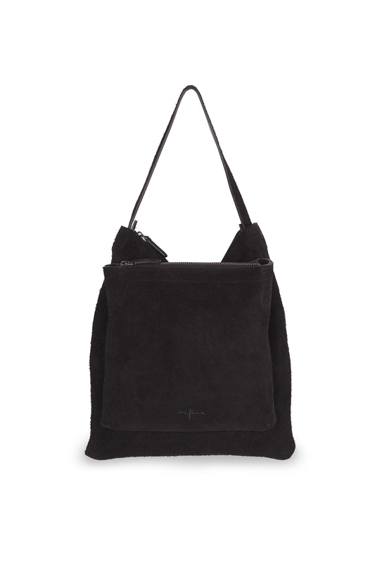 Twice, black leather combo bag