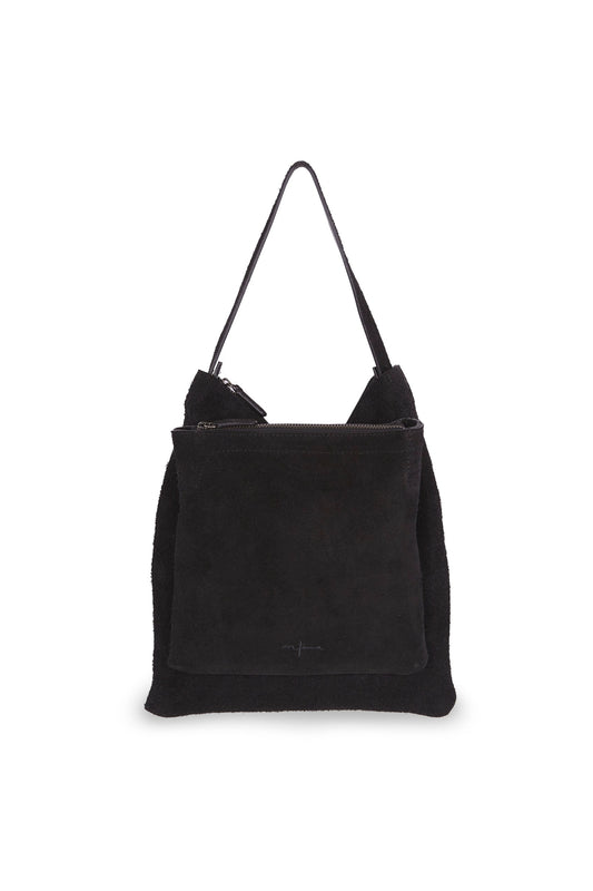 Twice, black leather combo bag