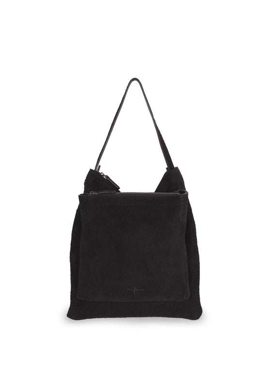 Twice, black leather combo bag