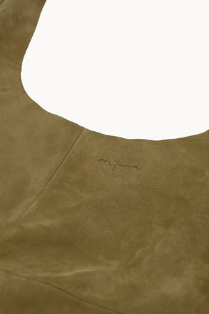 U L, bolso de ante verde oliva