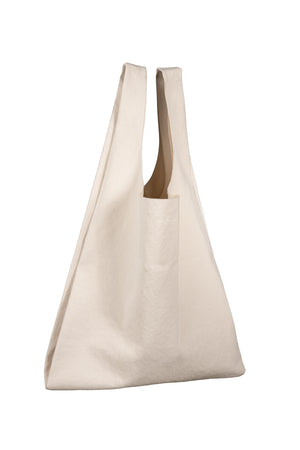 U, XL bag in off white washed cotton