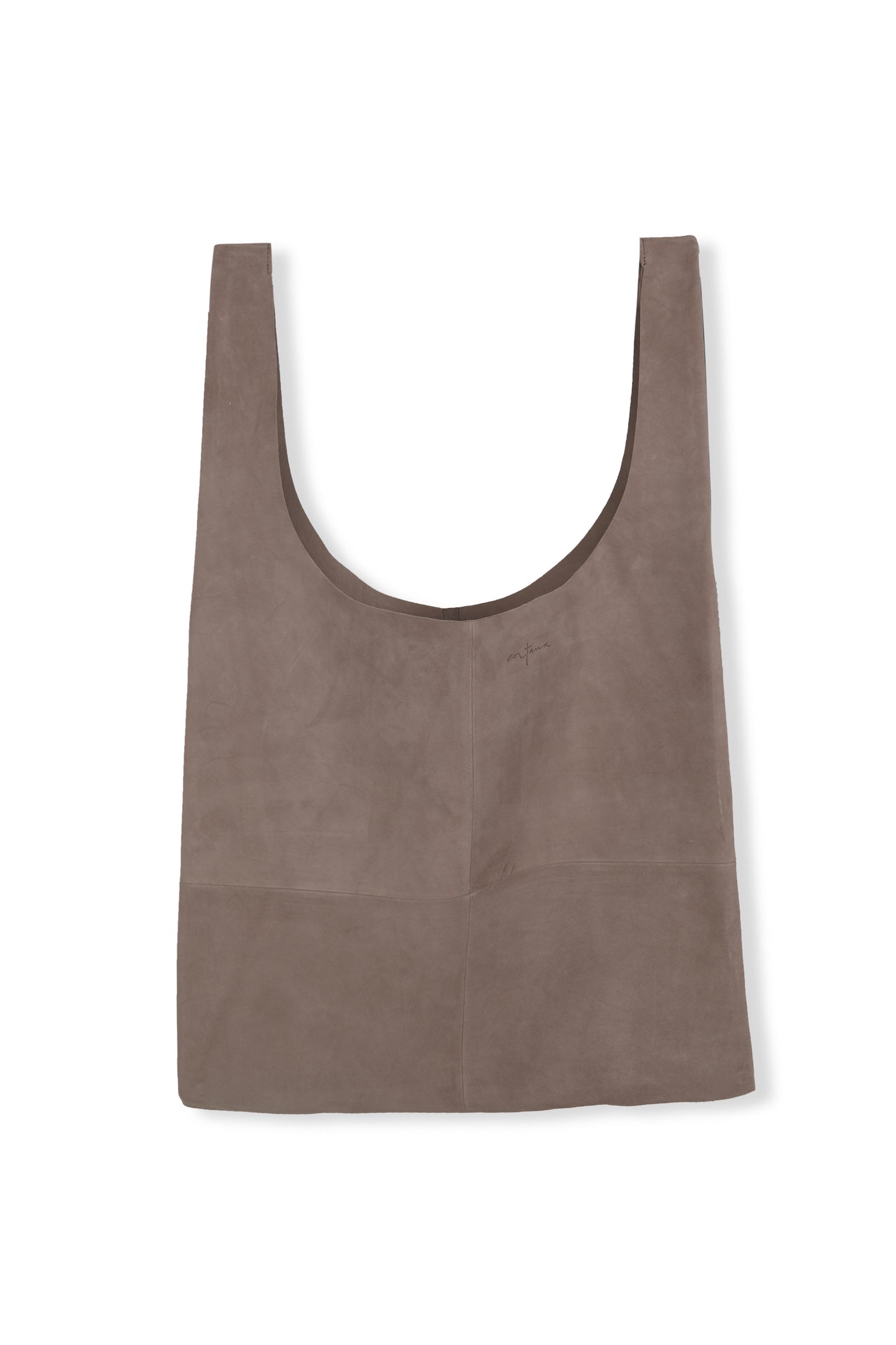 U XL, cocoa suede bag