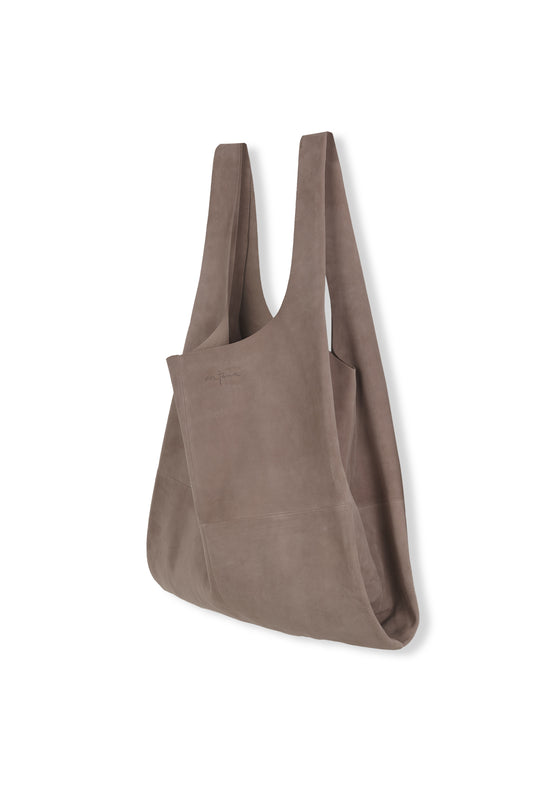 U XL, cocoa suede bag