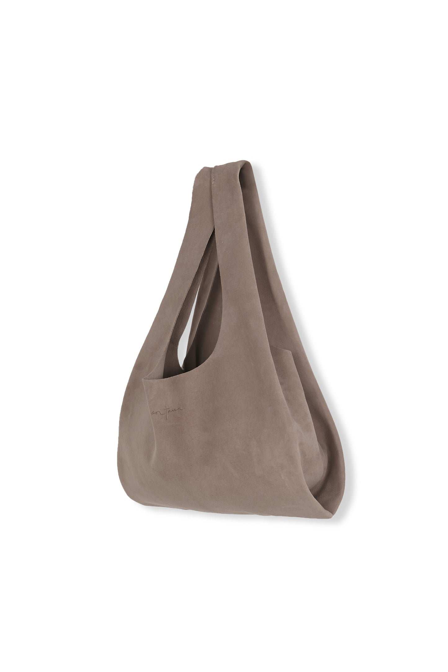 U XS, cocoa suede bag