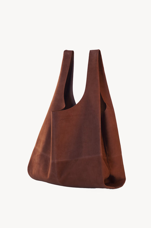 U XL, tobacco suede bag 