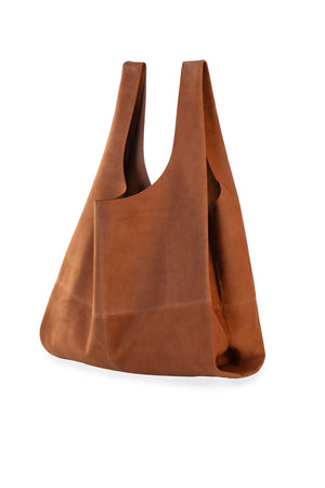 U XL, brown suede bag