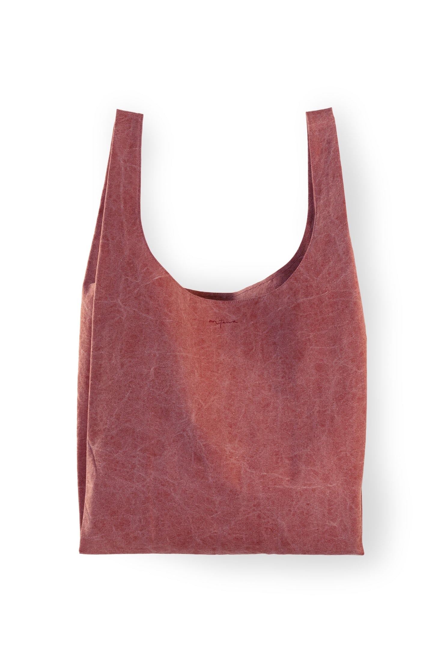 U XL bag in red washed cotton