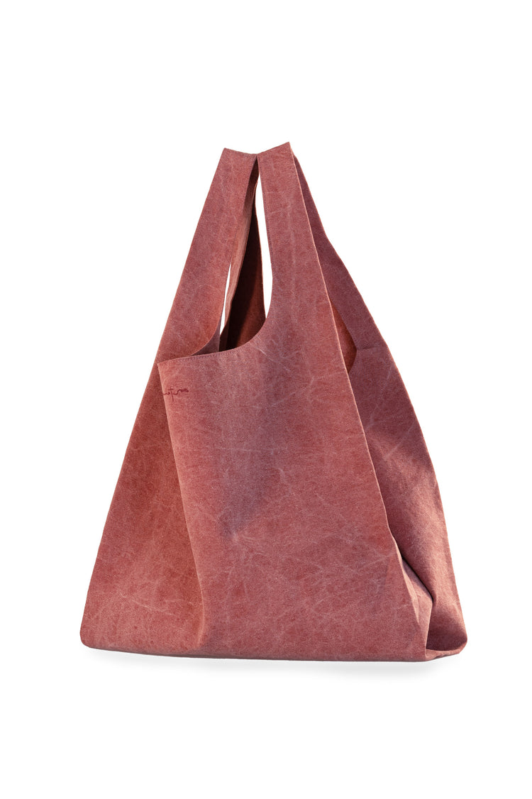 U XL bag in red washed cotton