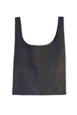 U XL, graphite suede bag