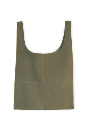 U XL, bag in matte green suede
