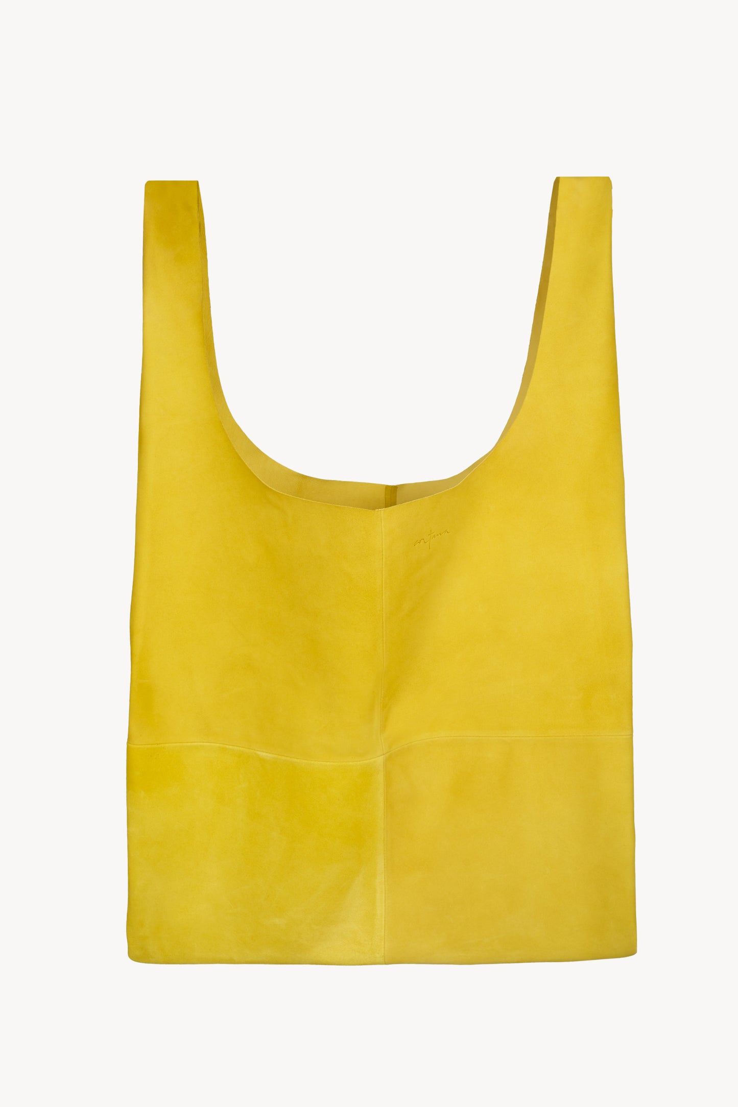U XL, yellow suede bag