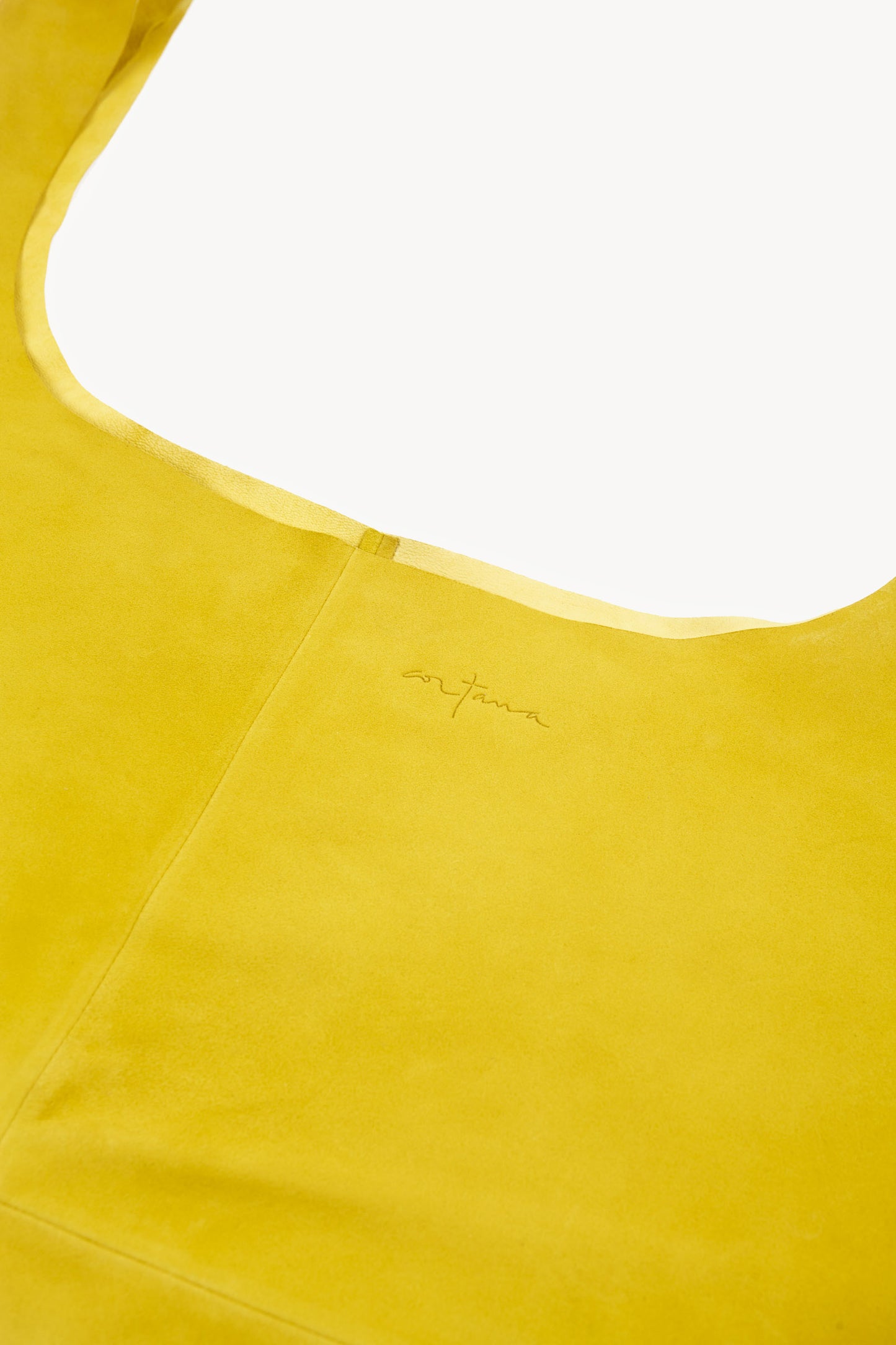 U XL, yellow suede bag