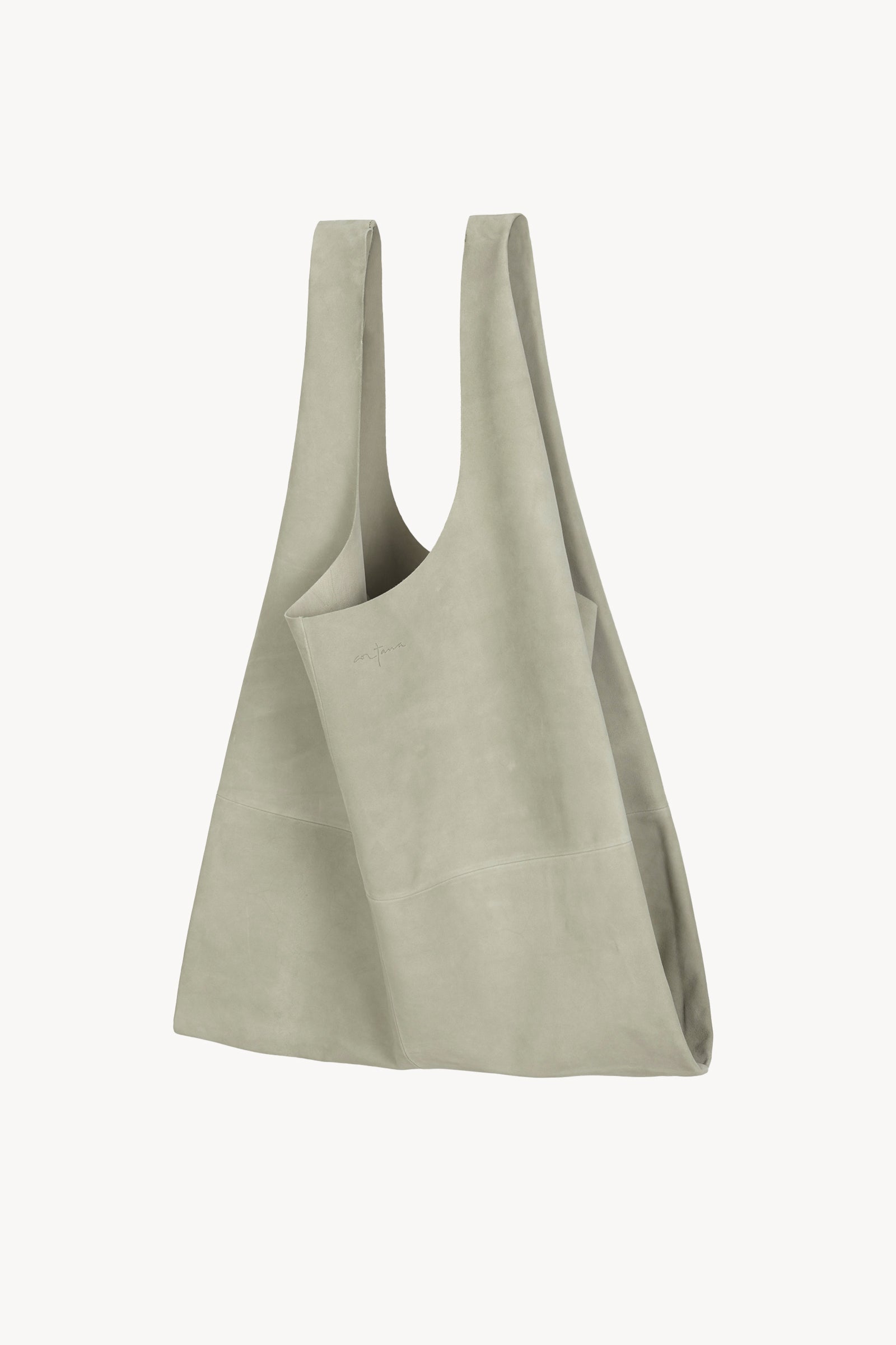 U XL, aqua suede bag