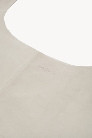 U XL, stone suede bag