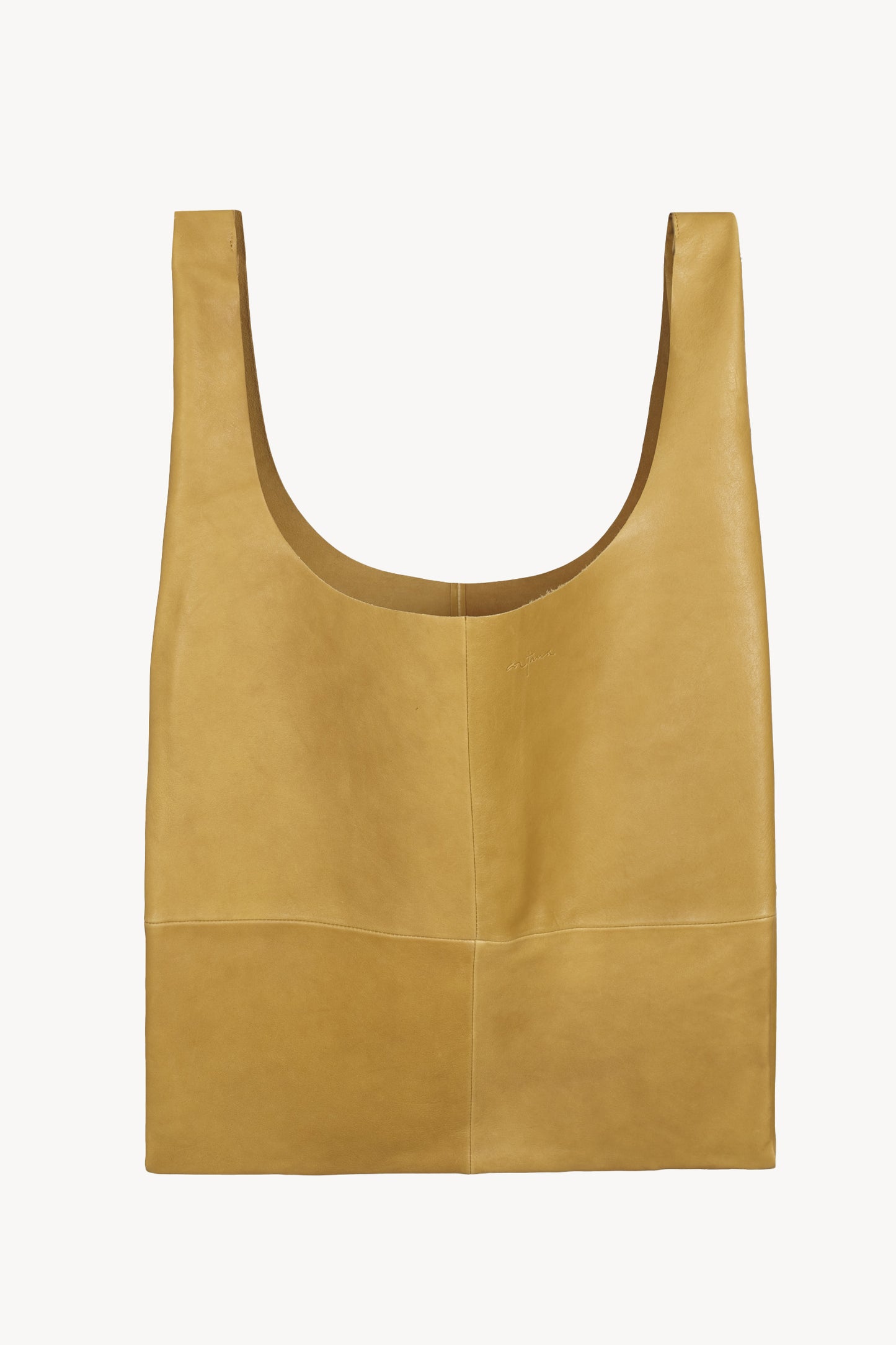U XL, mustard leather bag
