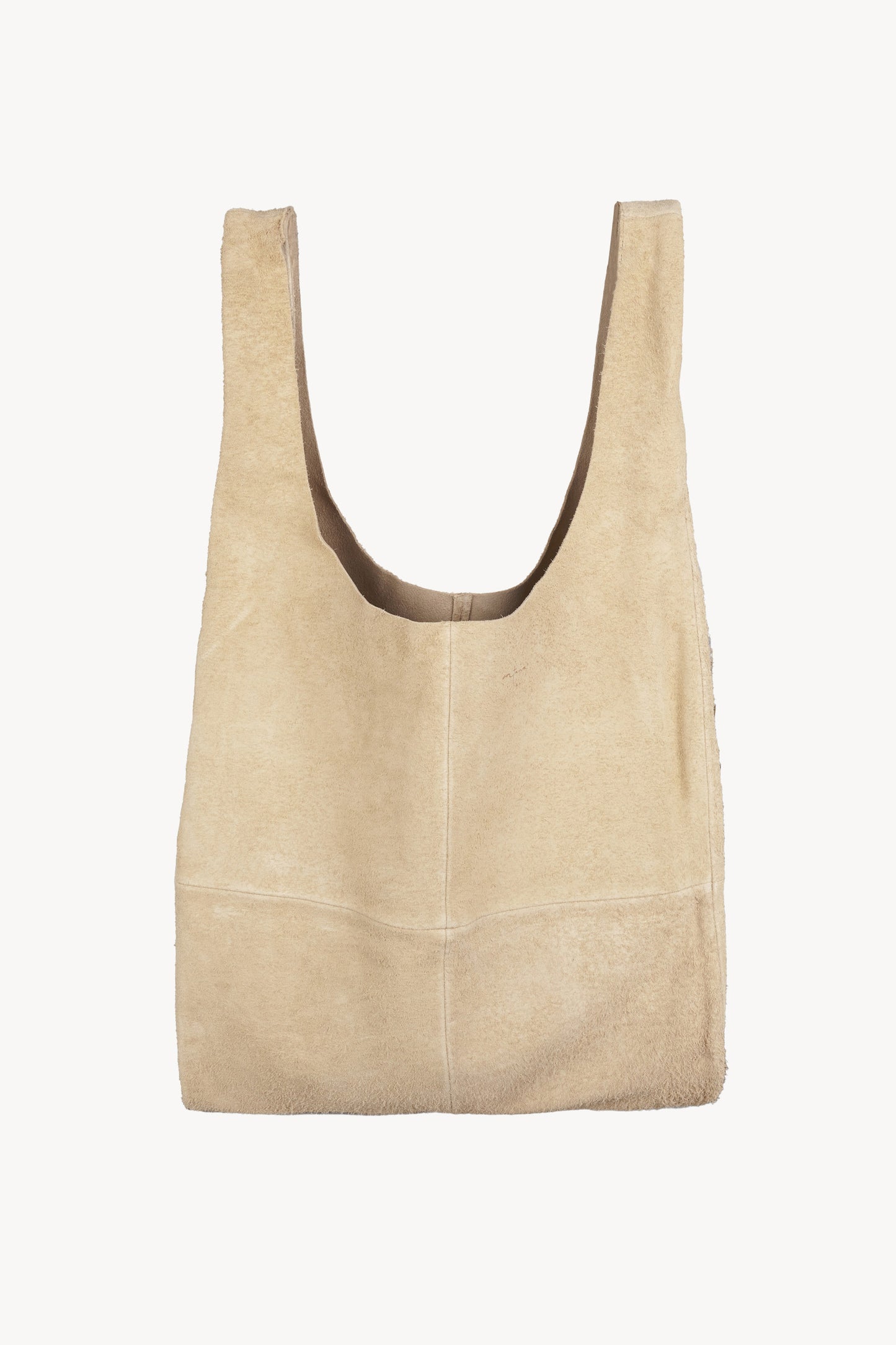 U L, bag in ecru brushed suede