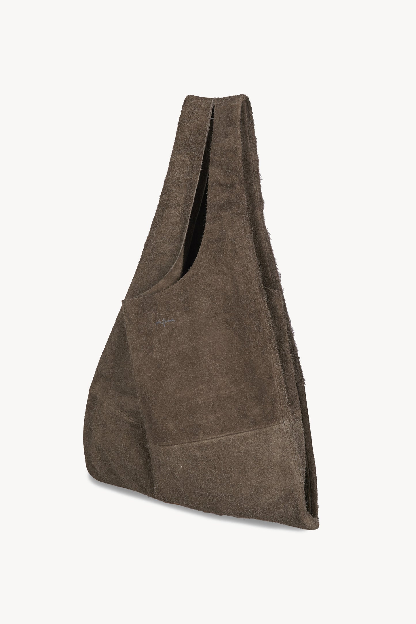 U L, graphite brushed suede bag