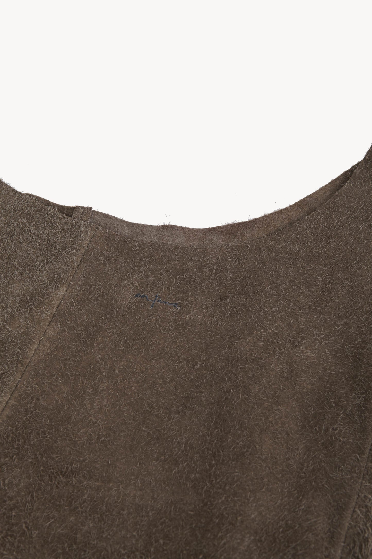 U L, graphite brushed suede bag