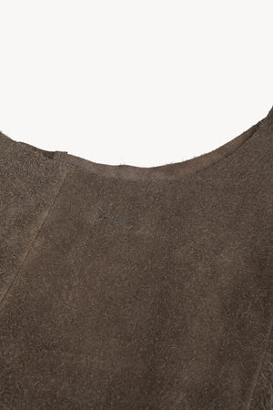 U L, graphite brushed suede bag