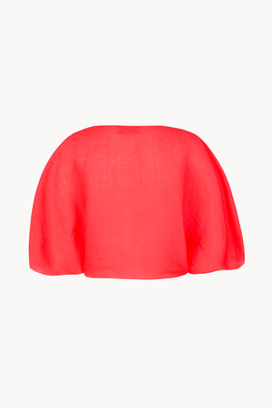 Ufo, coral red ramie top