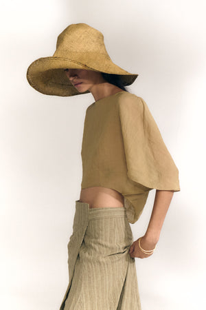 Ufo, top de ramio kaki claro