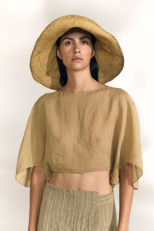 Ufo, top de ramio kaki claro