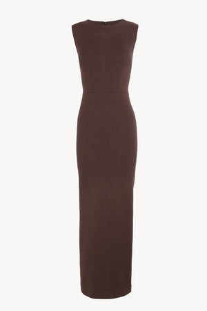 Umbra, vestido entallado marron morado