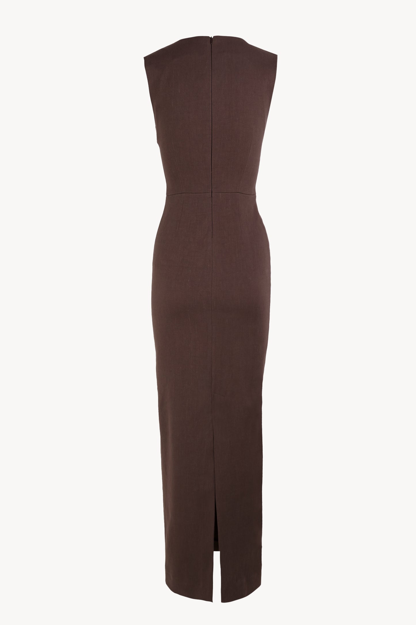 Umbra, vestido entallado marron morado
