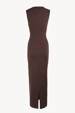 Umbra, vestido entallado marron morado