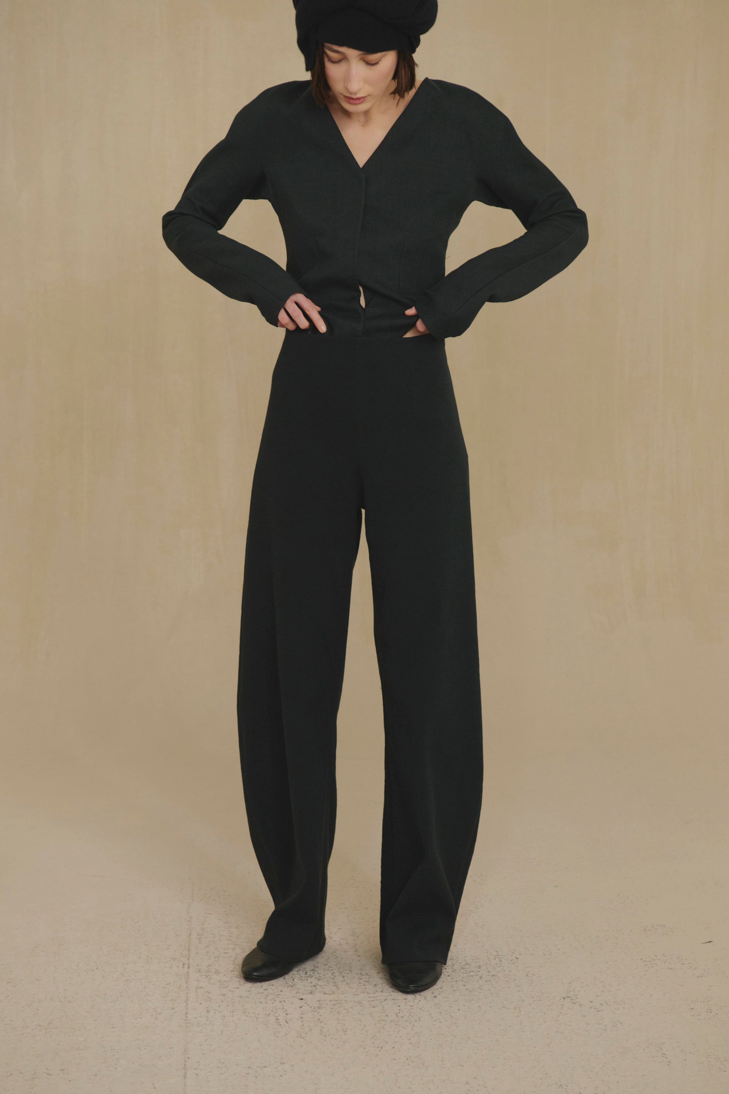 Umbral, night green high-waist trousers