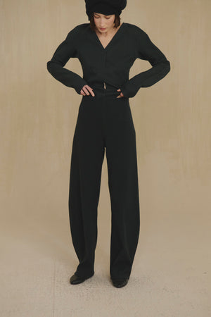 Umbral, night green high-waist trousers