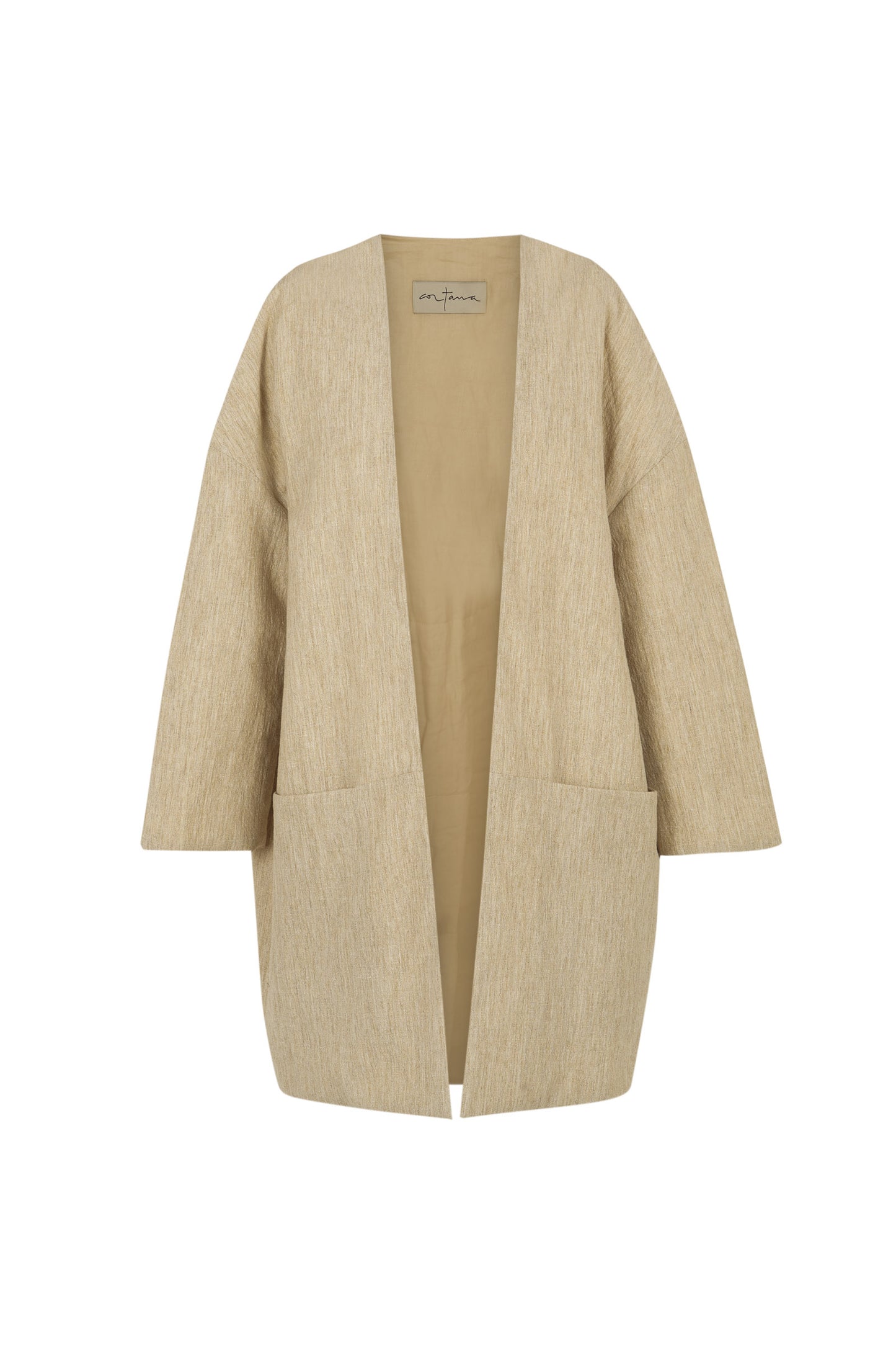 Una, beige melange wool and linen jacket