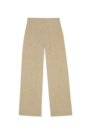 Una, beige melange linen and wool pants