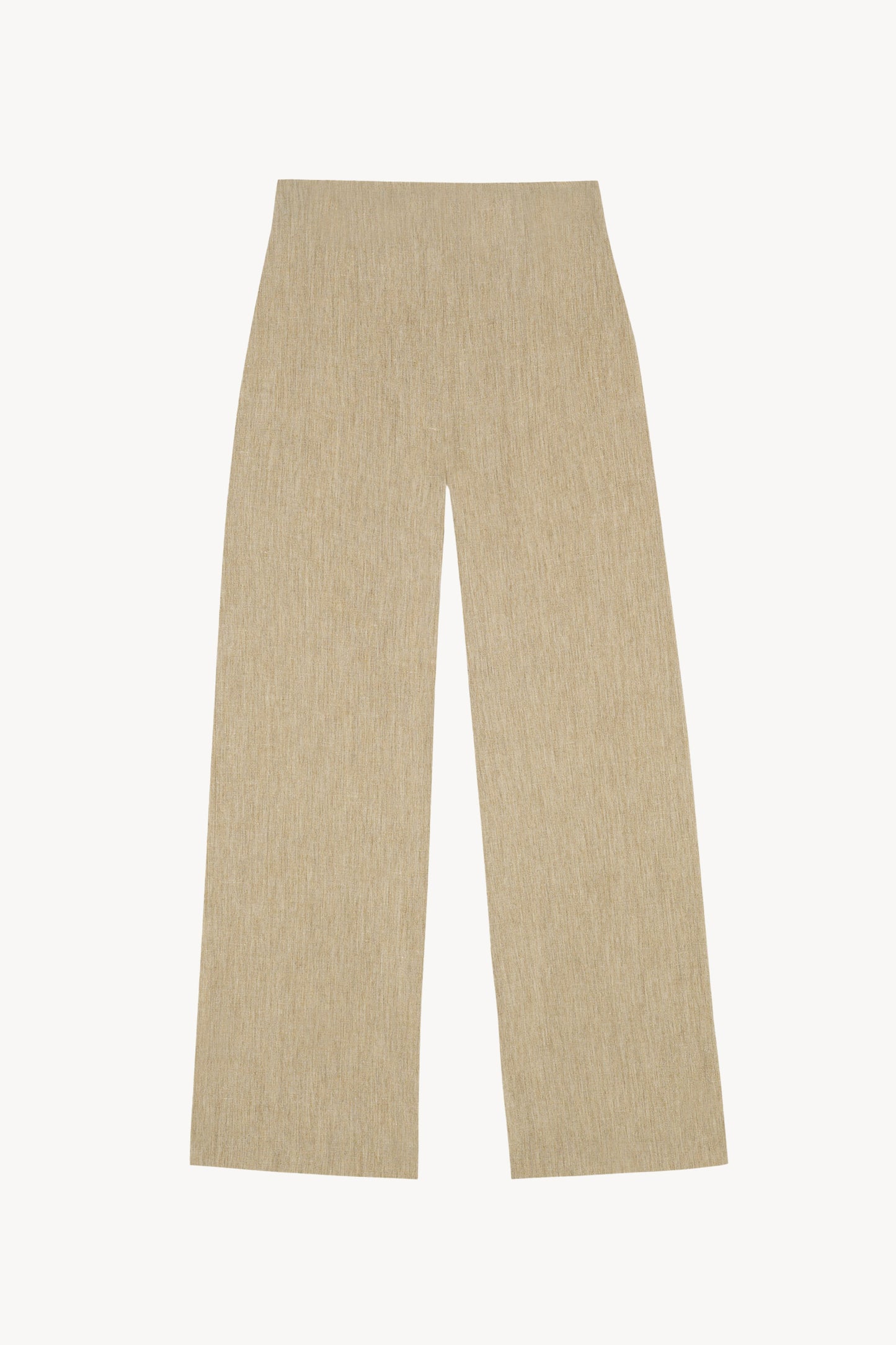 Una, pantalon en lana y lino beige melange