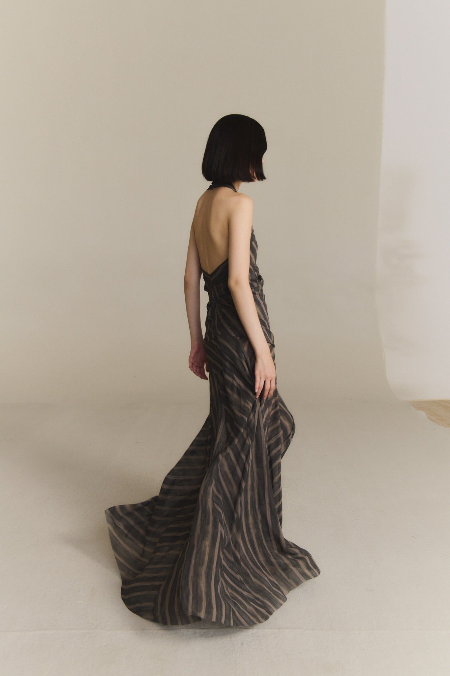 Ursula, vestido largo de seda orea print