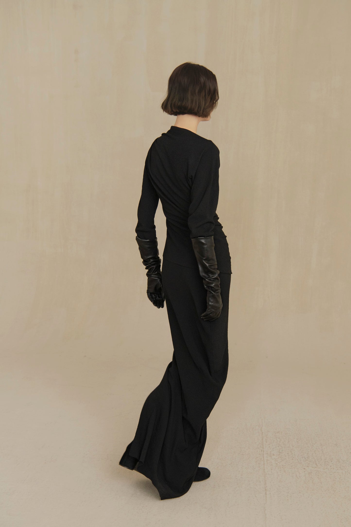 Utopico, black crepe maxi dress