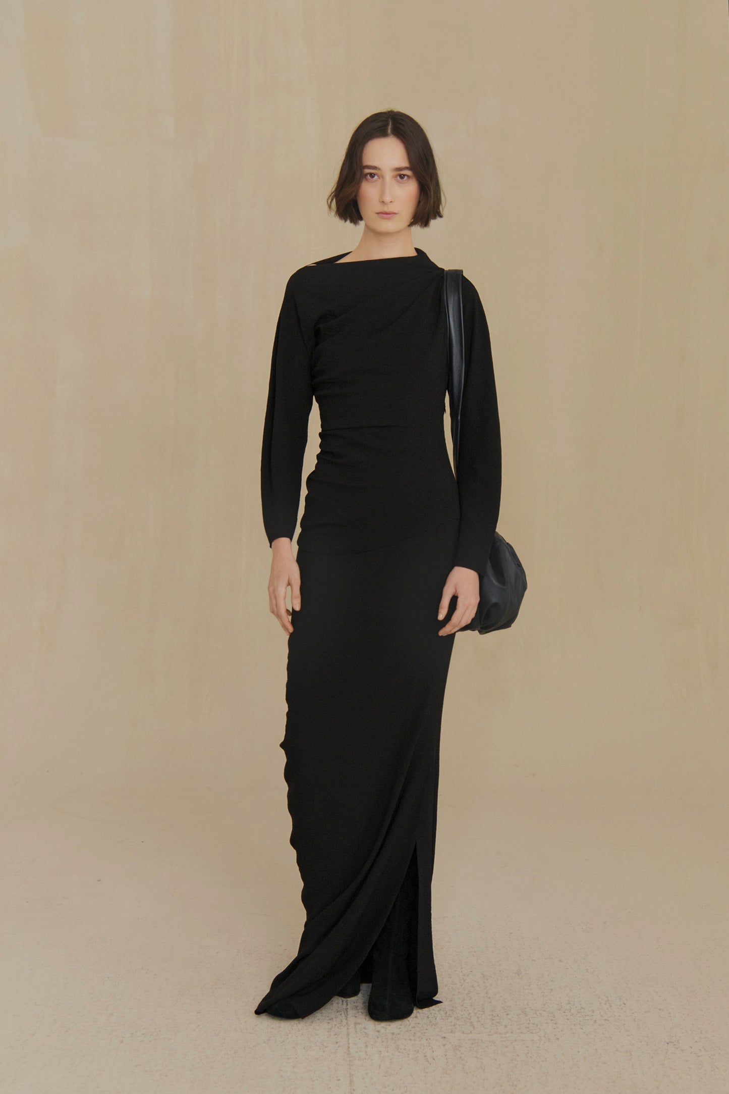 Utopico, black crepe maxi dress