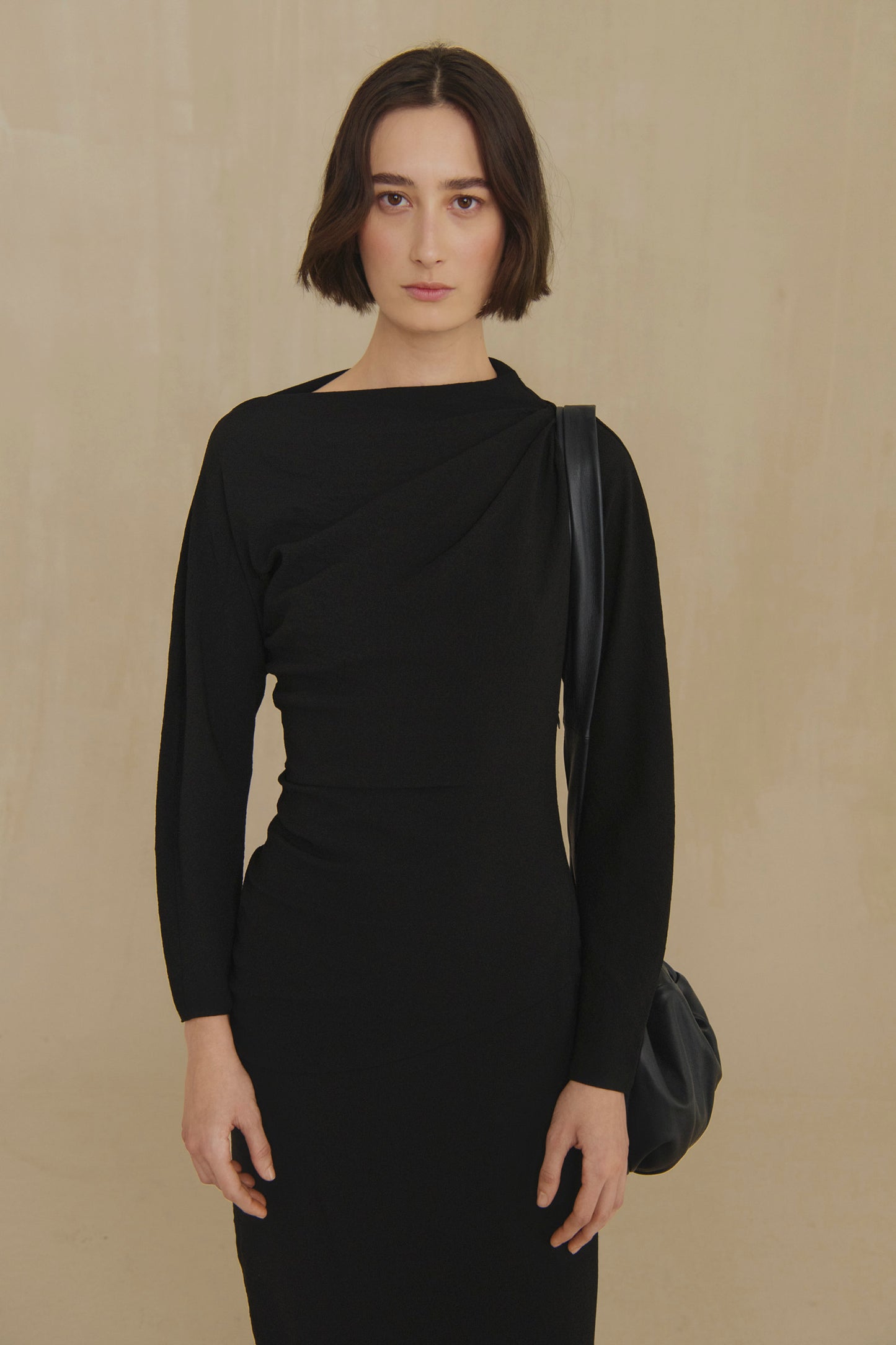 Utopico, black crepe maxi dress