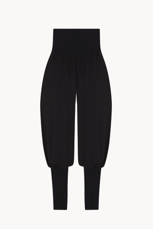 Utopico, pantalon bombacho con bajo fruncido negro