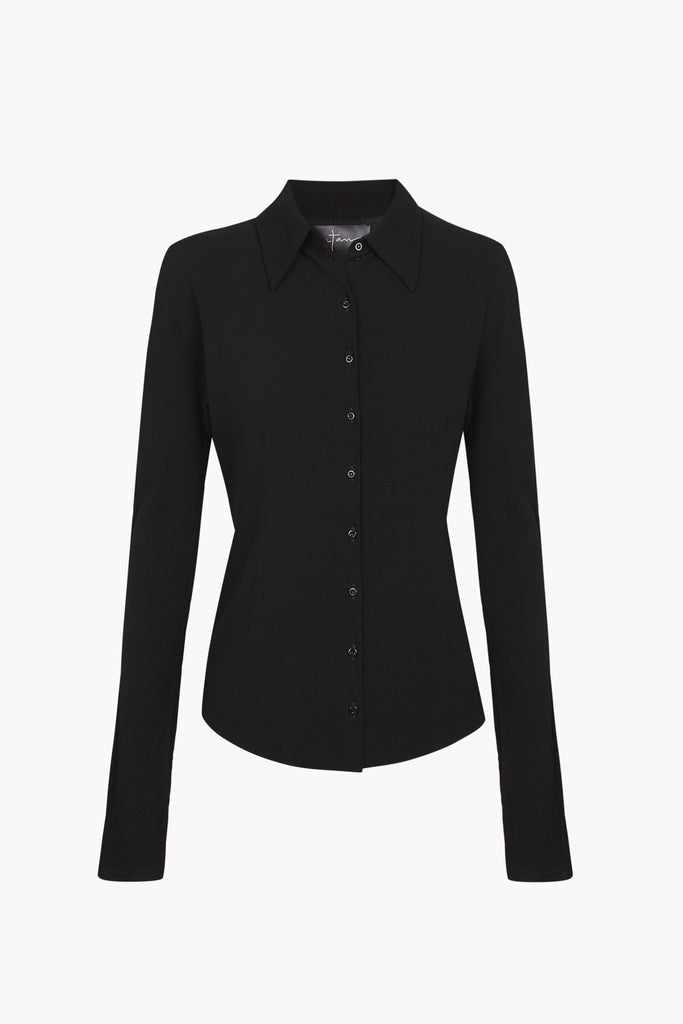Utopico, camisa negra de crepe