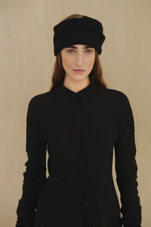 Utopico, black crepe shirt