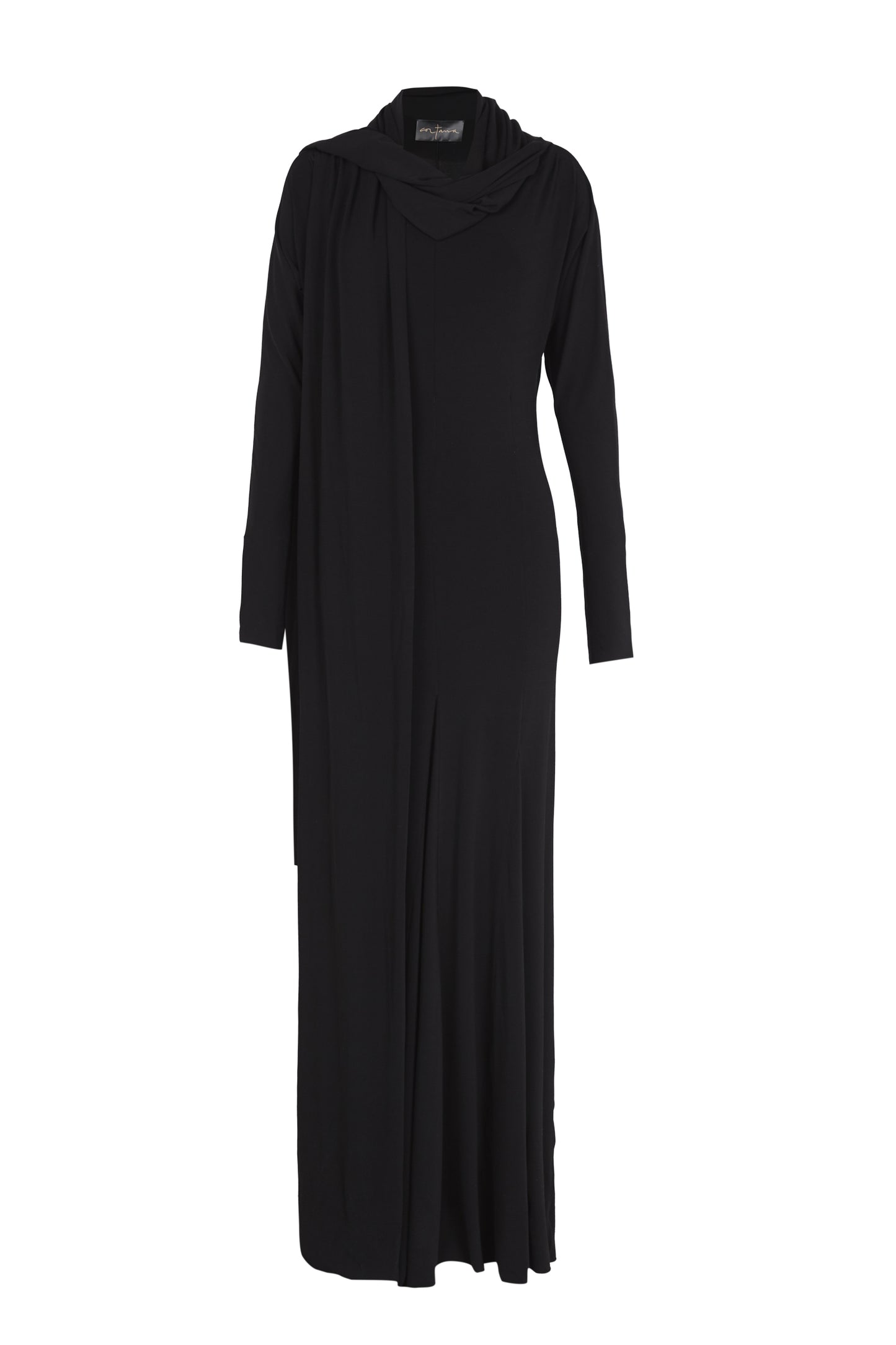 Velora, black stretch cupro dress