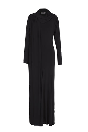 Velora, black stretch cupro dress