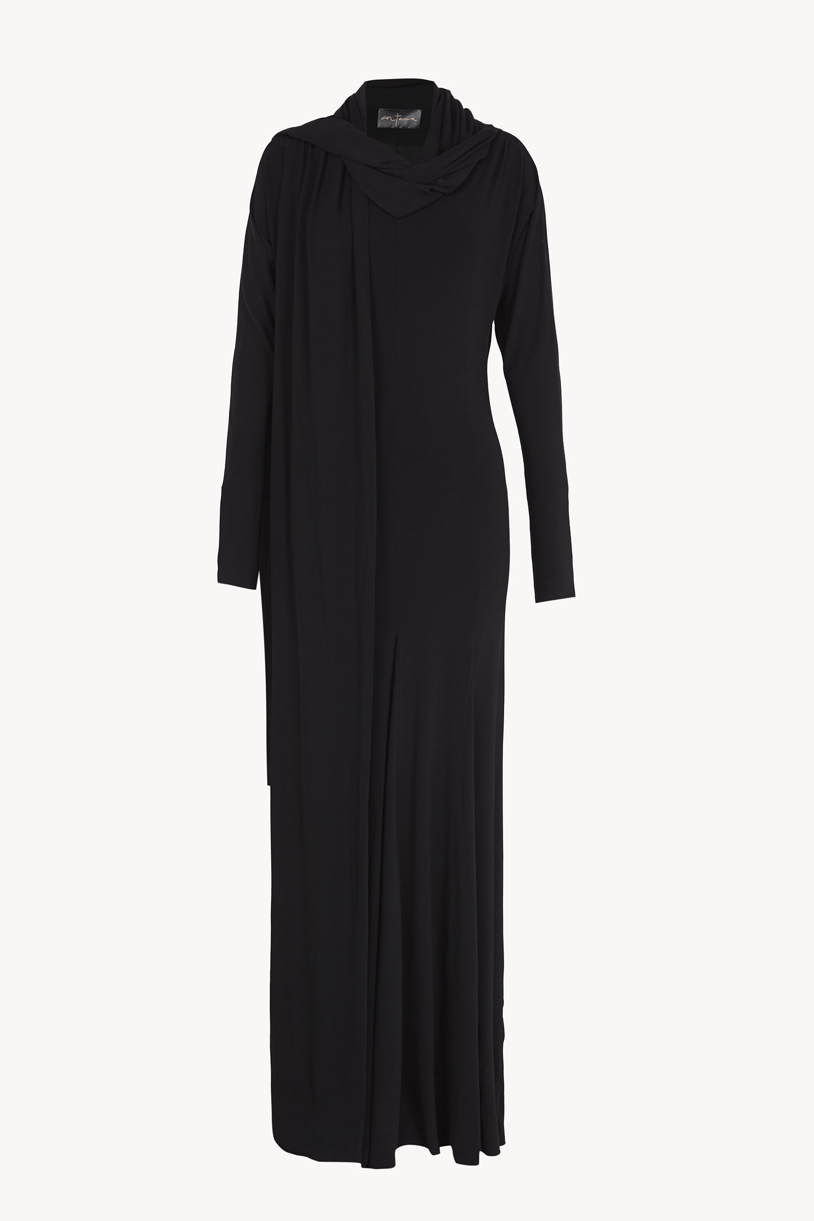 Velora, vestido de cupro stretch negro