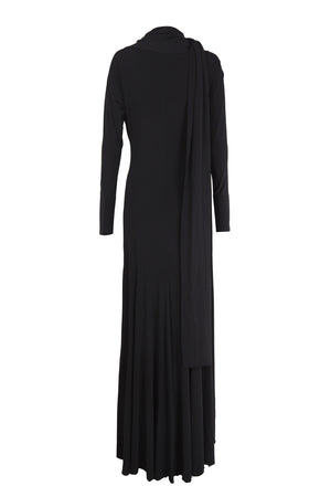 Velora, black stretch cupro dress