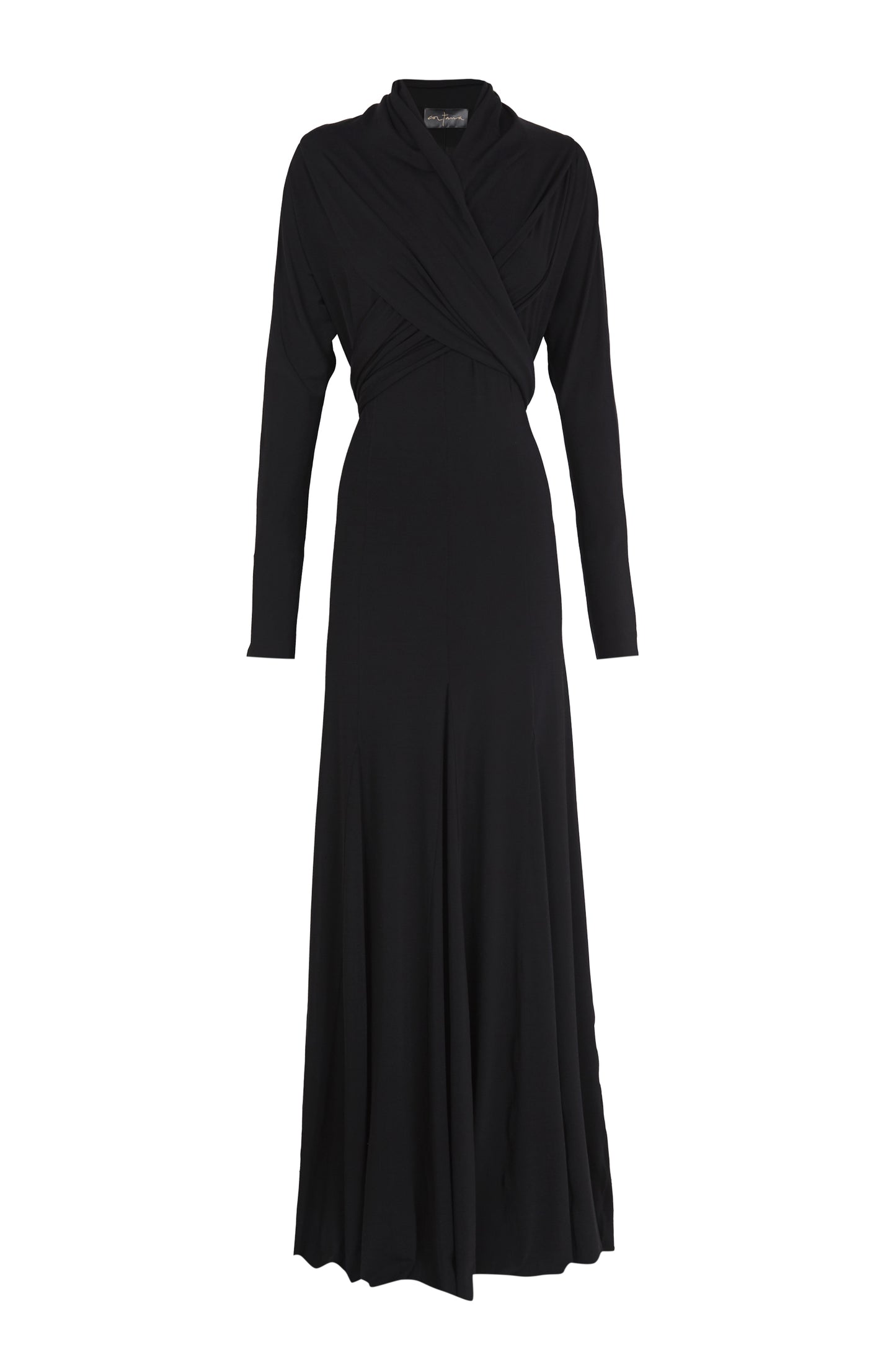 Velora, black stretch cupro dress